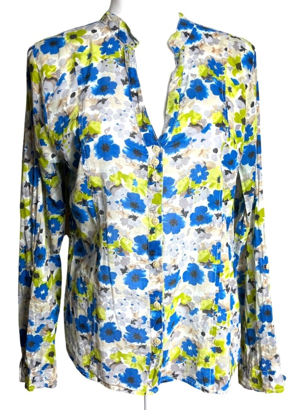 Vibrant Watercolor Floral Top Indie Artsy Cottagecore Romantic Boho Layers Wm M